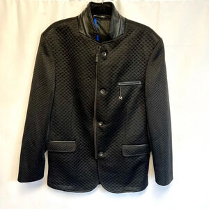 RNT 23 Black Faux Leather Suit Jacket Business Outdoor Coat Men’s Size XL